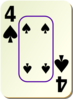 Bordered Four Of Spades Clip Art